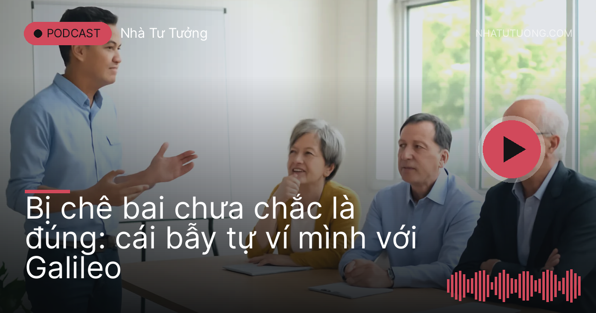 Chàng trai trình bày ý tưởng trước hội đồng đang nghi ngại